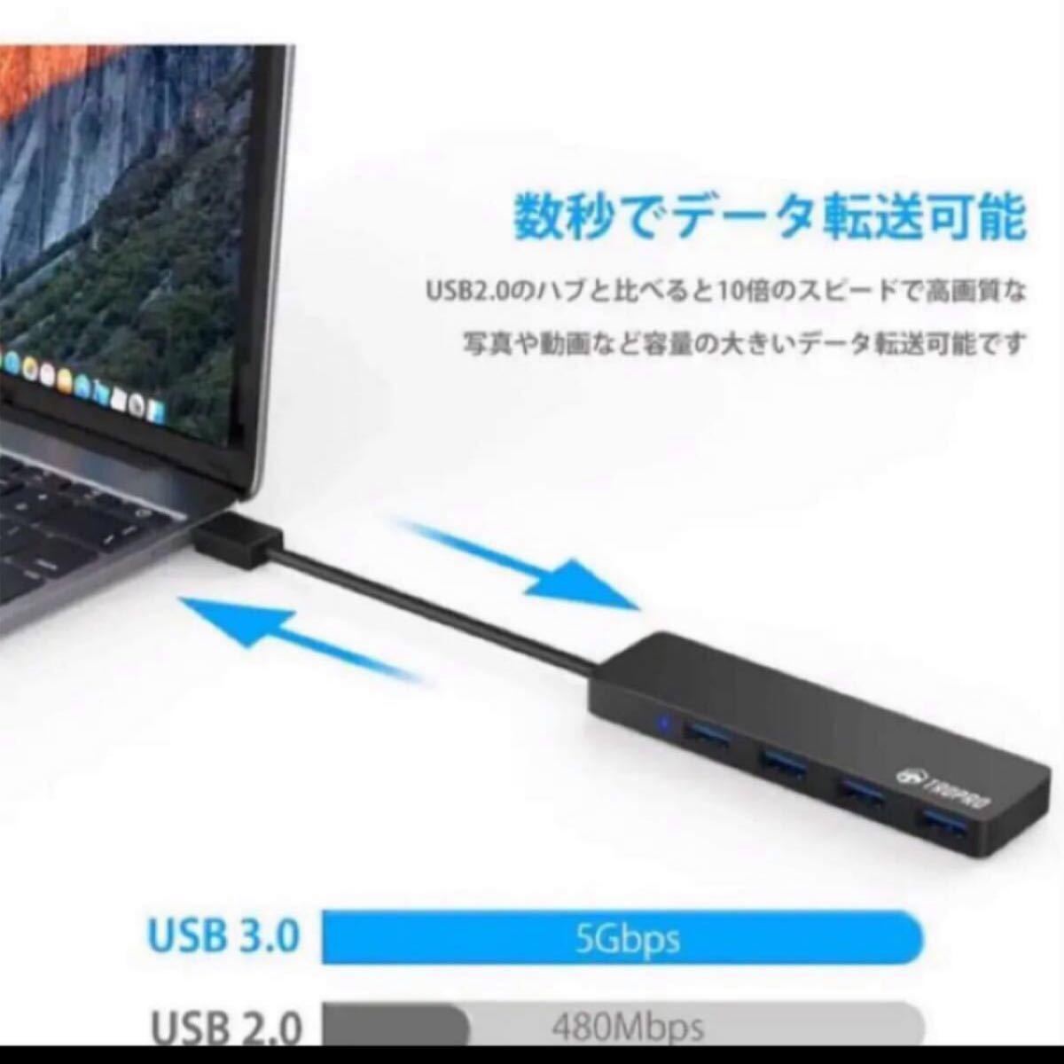 USBハブ 3.0 4ポート ウルトラスリム 5Gbps USB3.0