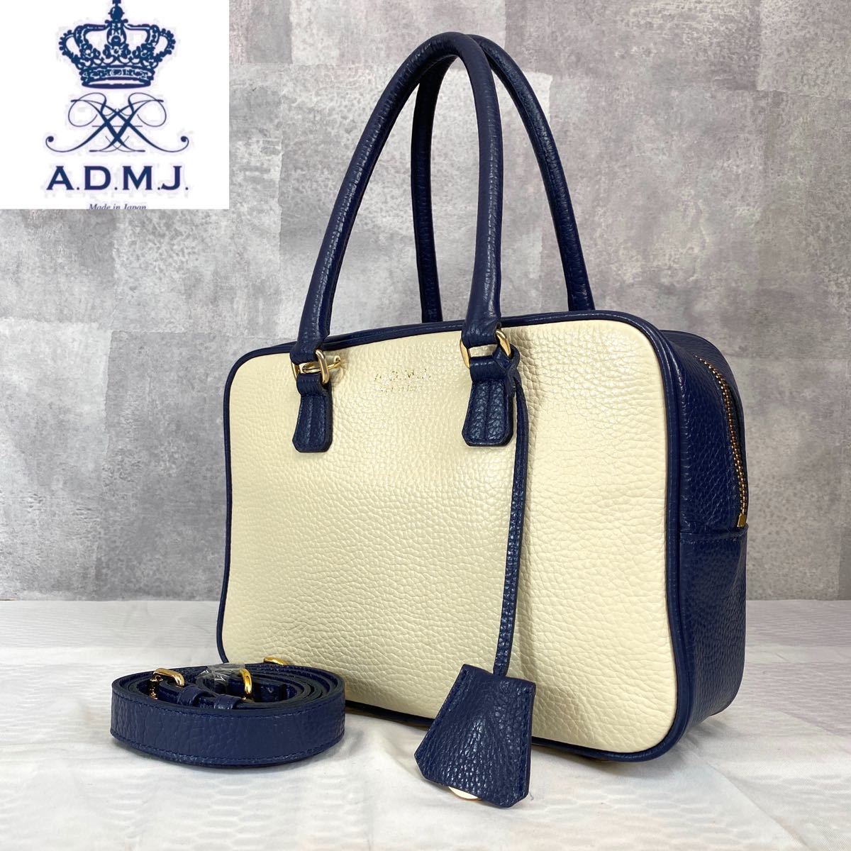 美品 A.D.M.J エーディーエムジェー 2WAY トートバッグ ハンドバッグ