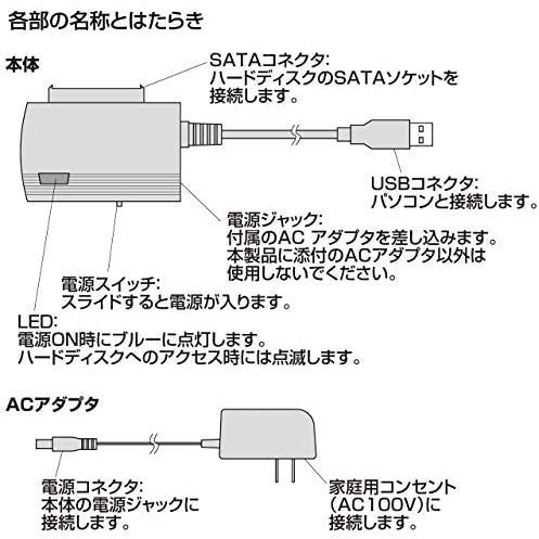 サンワサプライ SATA-USB3.0変換ケーブル HDD/SSD/光学式ドライブ ケーブル長0.8m USB-CVIDE3_画像7