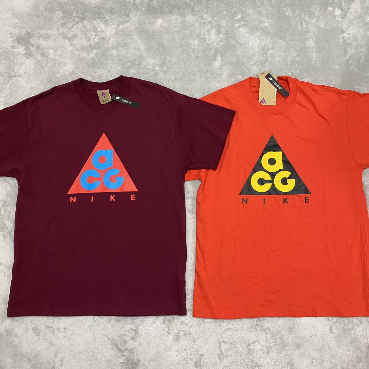 新品 NIKE ナイキ ACG 半袖 Tシャツ 2枚セット オレンジ ワインレッド