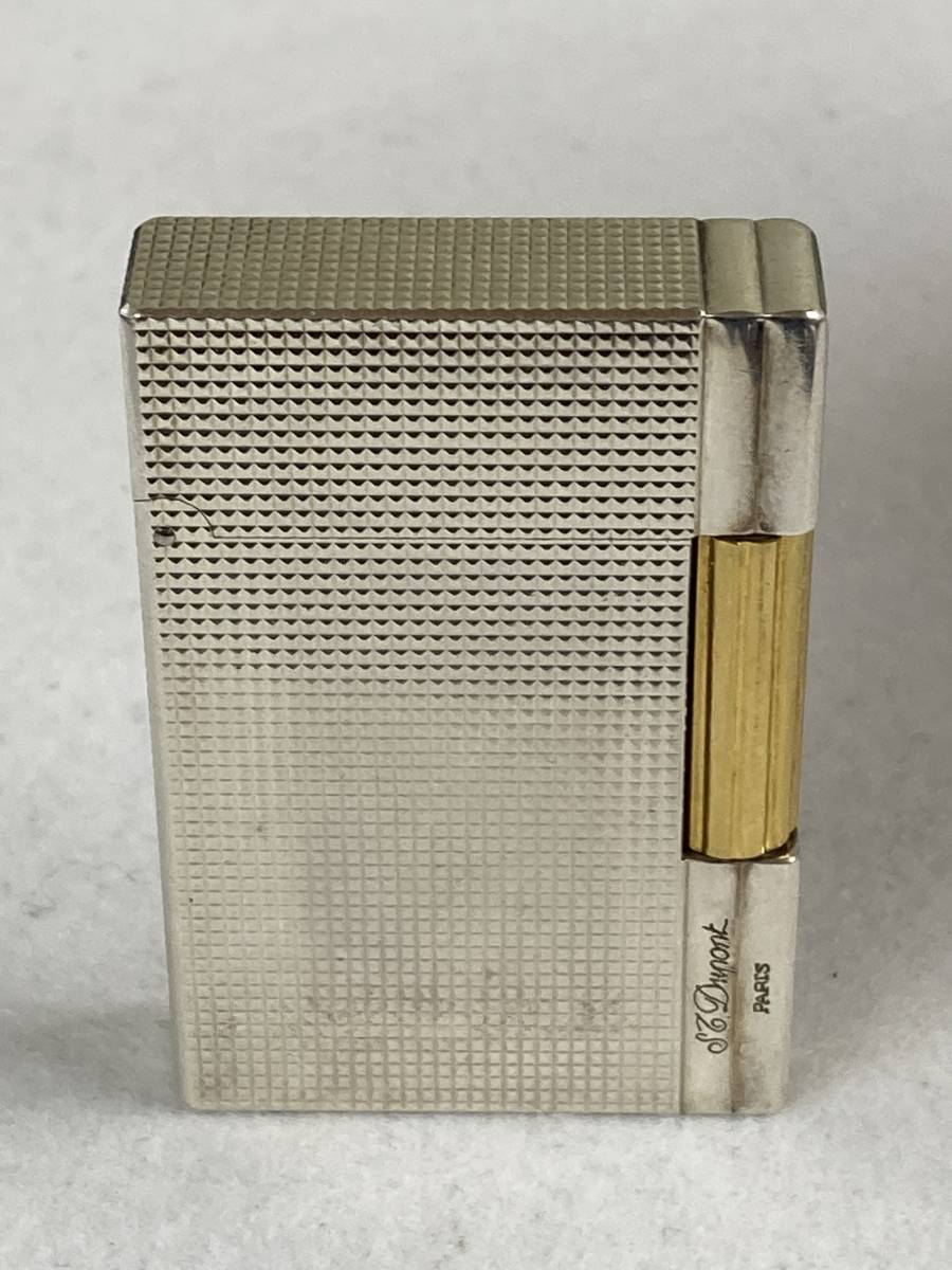 1円スタート!S.T.Dupont エス テー デュポン ガスライター・シルバー
