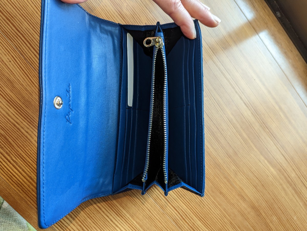 長財布 紺財布 三つ折り財布 三つ折り長財布 紺色長財布 キーケース