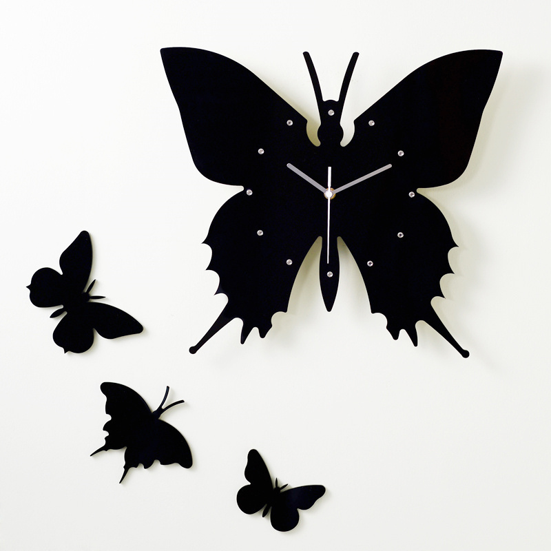 最安値定番﹟ ヤフオク! - クリエイティブDIY蝶の形の壁時計家の装飾のファ... 新品お得
