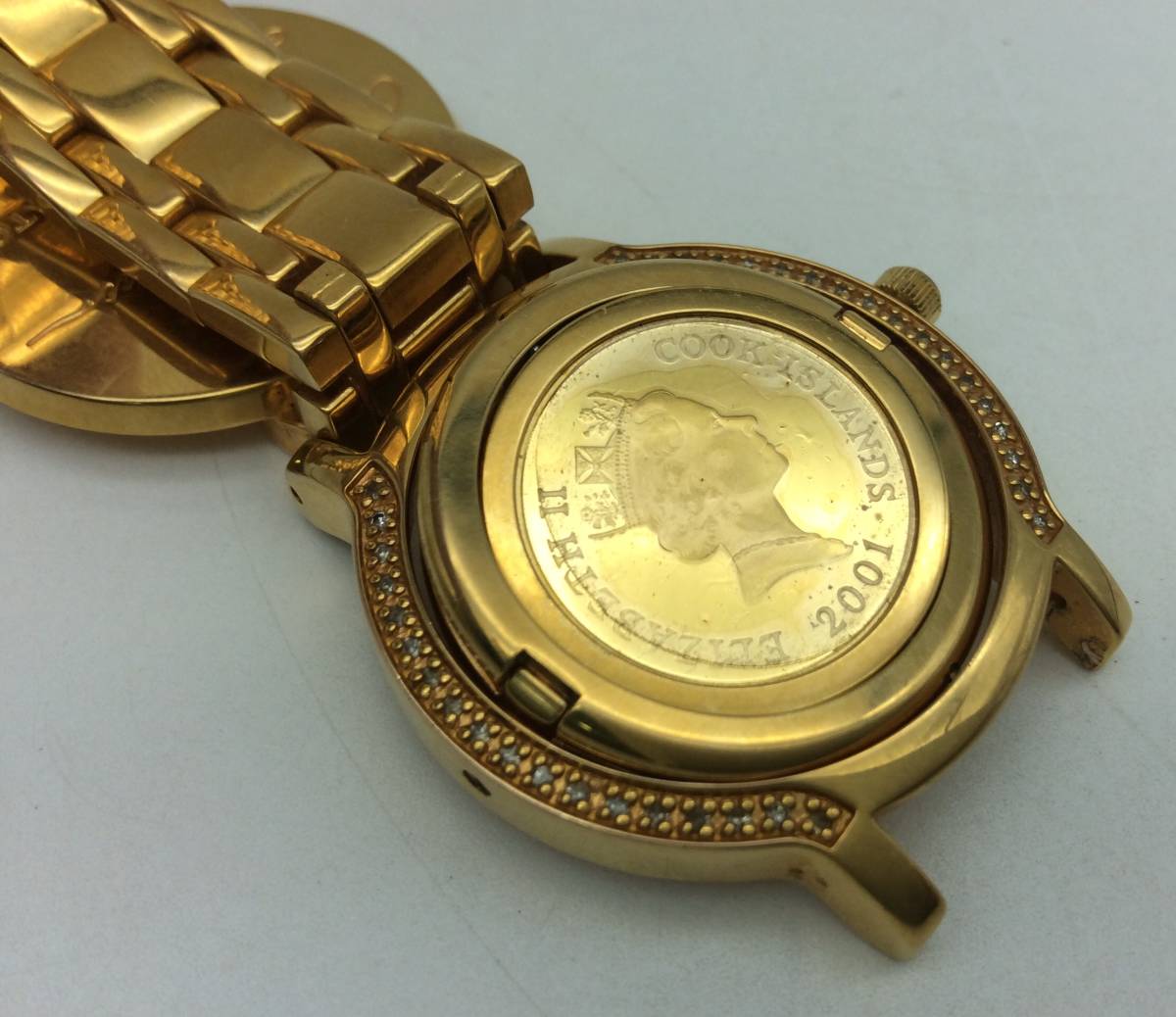 MM19! (QZ/ неподвижный )K24 золотая монета монета часы Christian lasenChristian Riese Lassen 1/10 oz наручные часы!