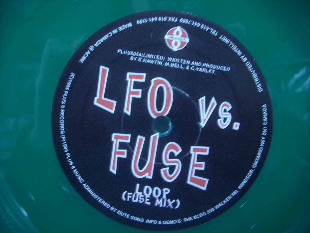 ■12インチ　LFO vs. FUSE / LOOP (FUSE Mix) カナダ盤 片面クリアグリーン・ヴァイナル PLUS 8 RECORDS PLUS8054 ◇r21110_画像1