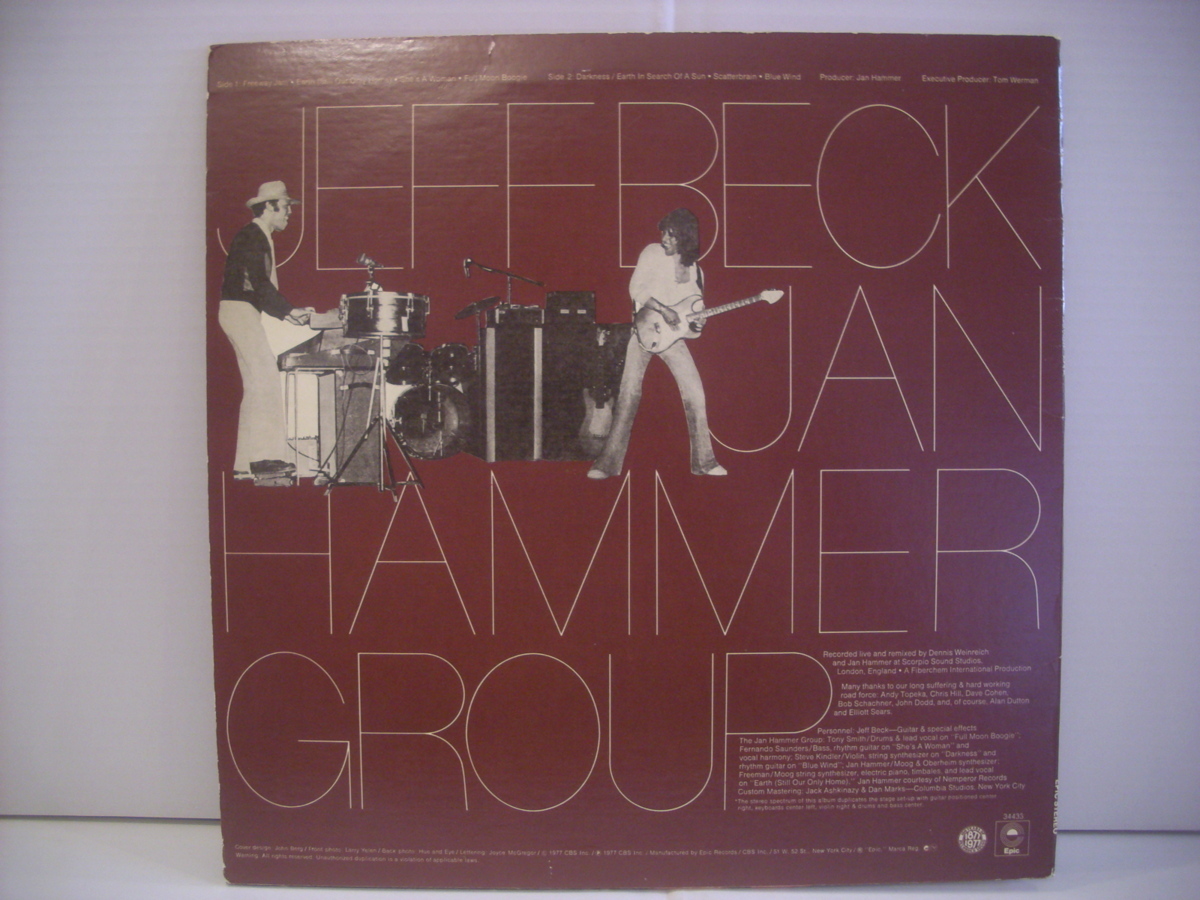 ●LP　JEFF BECK WITH THE JAN HAMMER GROUP / LIVE ジェフ・ベック ヤン・ハマー・グループ ライブ ◇r210312_画像2