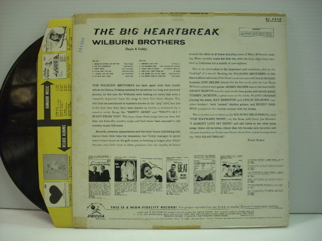 [LP] THE WILBURN BROTHERS / THE BIG HEARTBREAK ウィルバーン・ブラザーズ カントリー_画像2