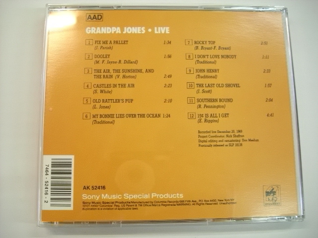 [CD] グランパ・ジョーンズ / GRANDPA JONES / LIVE / カントリー ◇r30503_画像2