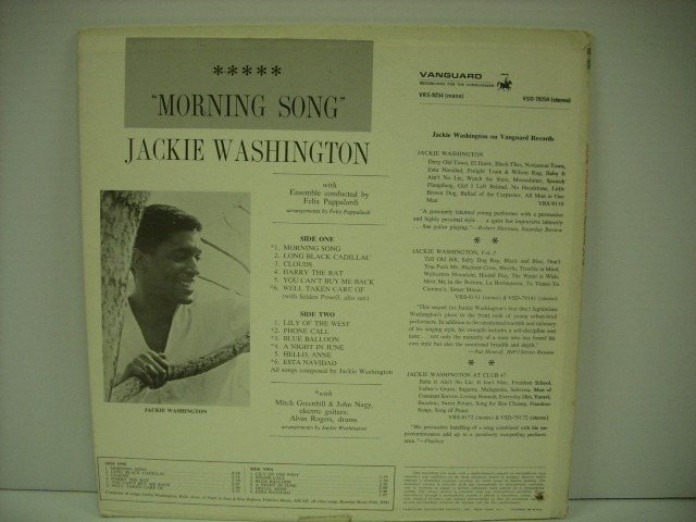 ■LP　JACKIE WASHINGTON / MORNING SONG ジャッキー・ワシントン モーニングソング 1967年 FELIX PAPPALARDI フォーク FOLK ◇r2403_画像2