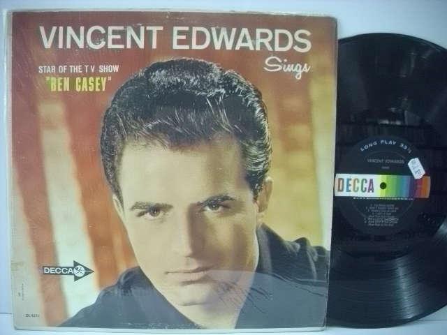 ■LP VINCENT EDWARDS / SINGS ヴィンセント・エドワーズ US盤 TVドラマ『BEN CASEY（ベン・ケーシー）』_画像1