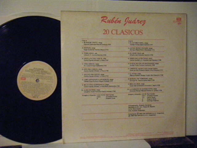 ▲LP RUBEN JUAREZ ルベン・フアレス / 20 CLASICOS 輸入盤 EMI 6657 タンゴ　バンドネオン アルゼンチン◇r30724_画像2