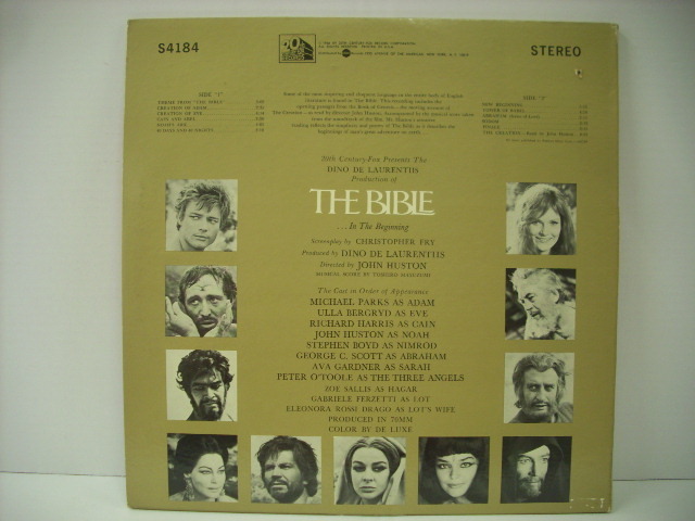 ■LP　黛敏郎 / THE BIBLE …IN THE BEGINNING DINO DE LAURENTIIS 天地創造 ジョン・ヒューストン監督 サントラ ◇r210506_画像2