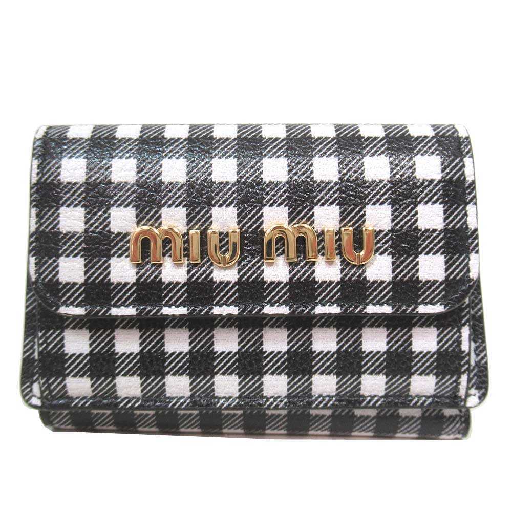 ミュウミュウ ミニ財布 三つ折り MIU MIU レディース 5MH021 NERO+