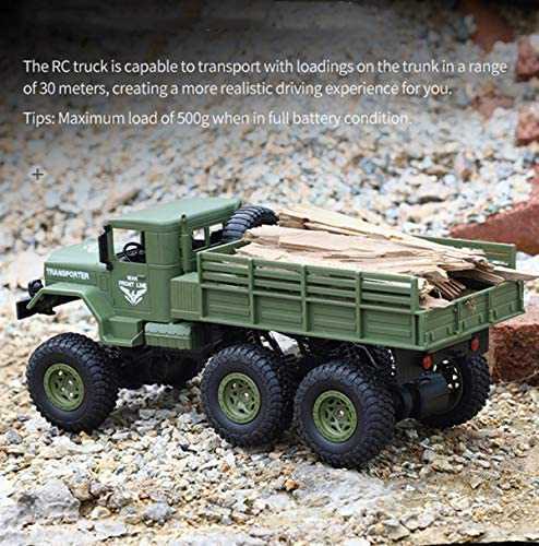 RCカー オフロード軍用トラックのおもちゃ 6輪リモコン車 シミュレーションカーモデル 4輪駆動 独立衝撃吸収材 知育玩具 人気 (緑)