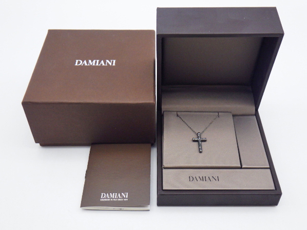 DAMIANI ダミアーニ メトロポリタンドリーム 20062159 クロス 6Pダイヤモンドネックレス K18WG ブラックブルニート加工 ジュエリー_画像1