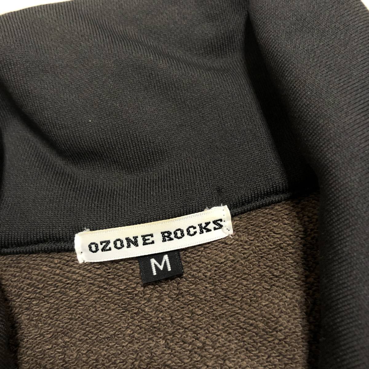 ★０0's 2001 OZONE ROCKS オゾンロックス★グレー 袖ライン ハイネック ジップアップ トラックジャケット ジャージ グレー size M 管:C:05_画像6