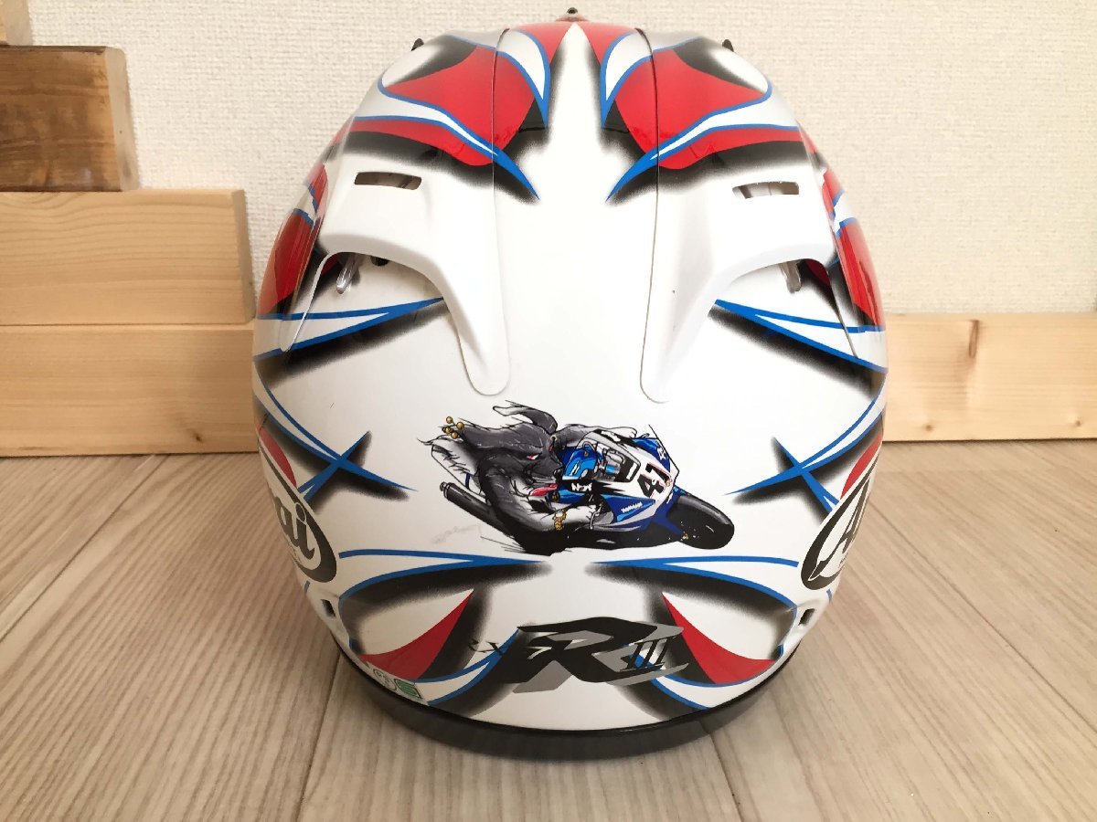 ■ 美品 廃盤 激レア アライ Arai RX-7RR3 HAGA 芳賀 紀行 レプリカ フルフェイス ヘルメット 61.62㎝ XLサイズ 当時物 ★_画像4