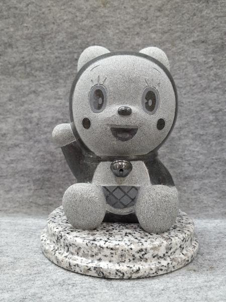 ◯展示 TAKAO 御影石 スタチュー ドラミちゃん 置物 座姿19cm 【39】 ★_画像1