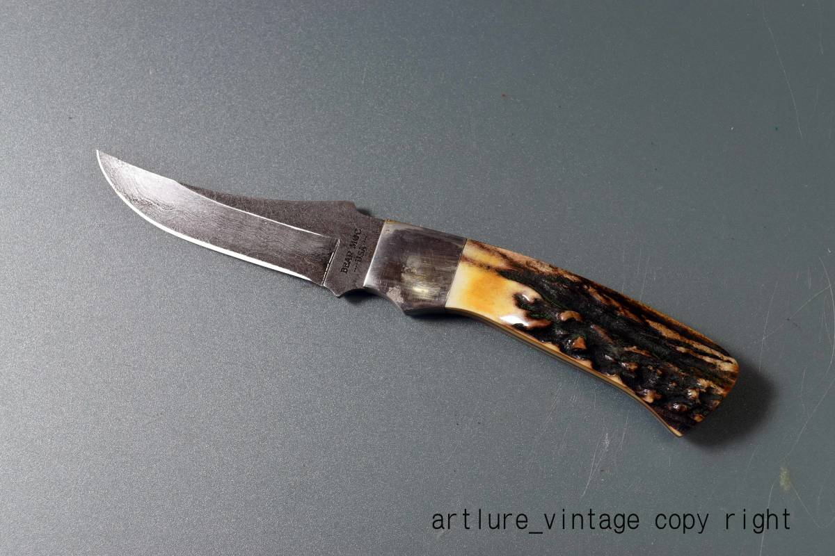 ●★VINTAGE KNIFE; ●★BEAR MGC CUTLEY●★ *544**７-7/8 INCH *●★DAMASCUS* STAG USA MADE(4104）outodoor #fishing