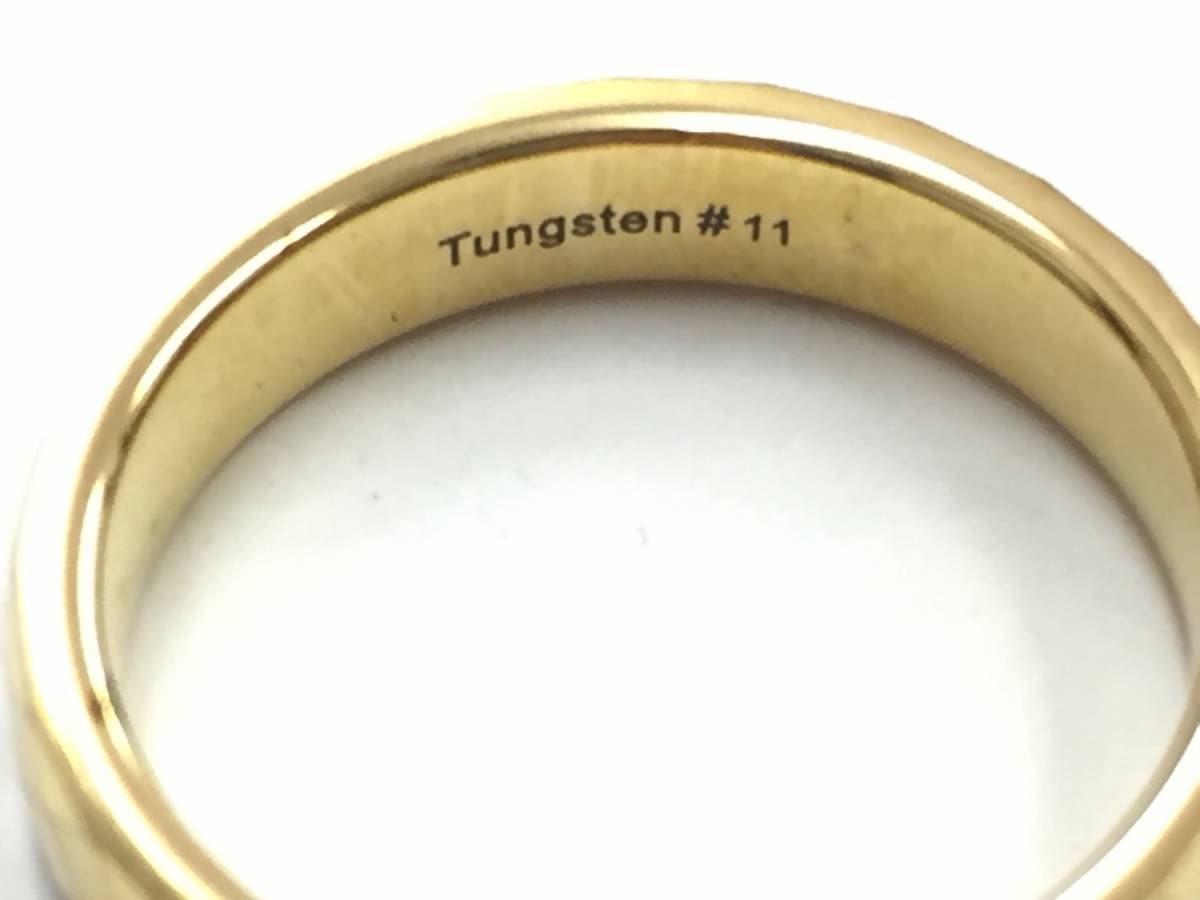 リング 指輪 約11号 タングステン tungsten キラキラなカット(デザイン) 金色 ゴールド色 アクセサリー_画像3