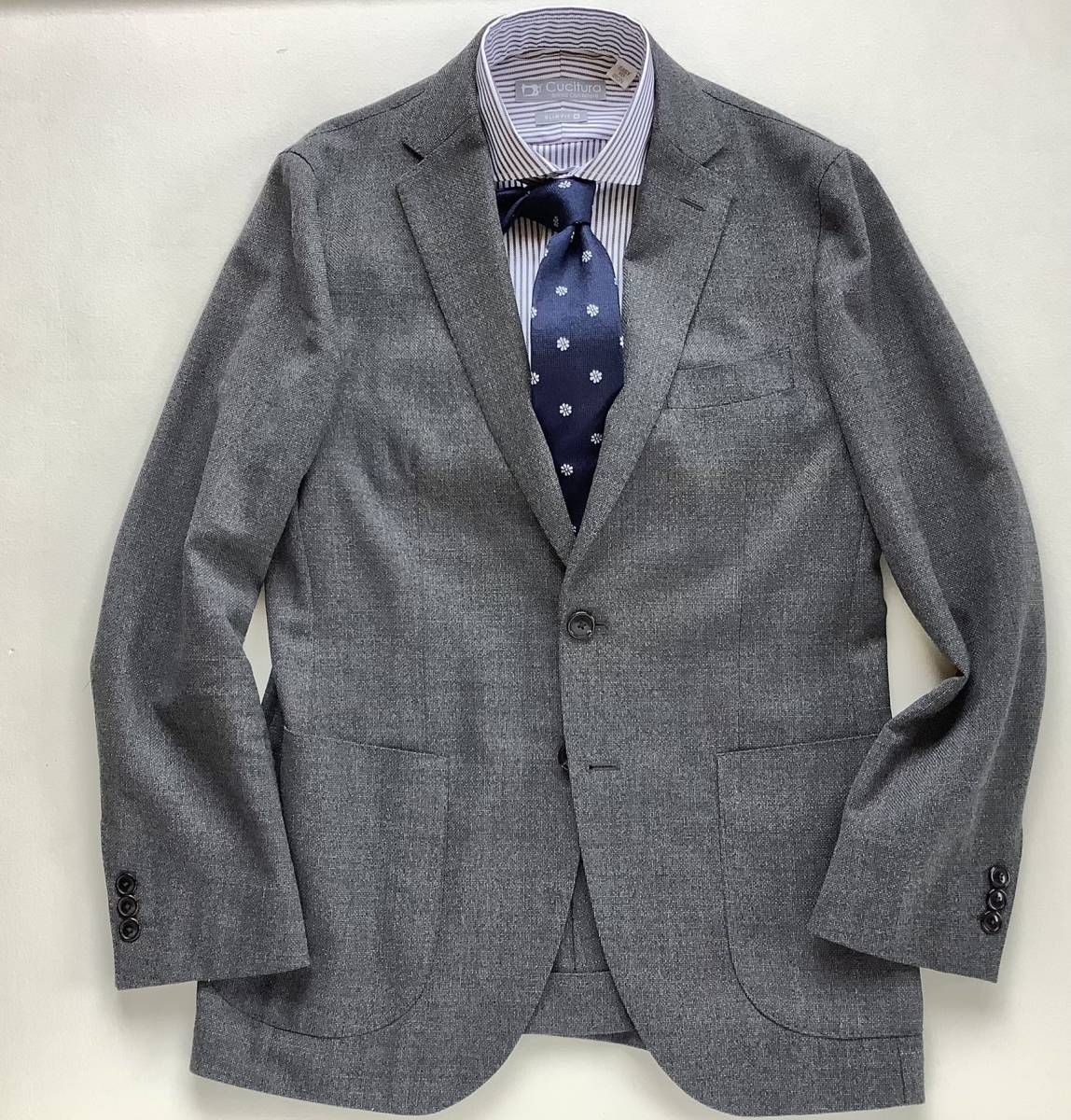 大人ジャケット夏☆UNITED ARROWS 44 ホップサック グレー テーラード