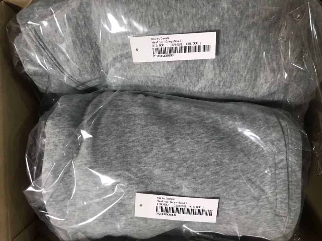 上下セット 22SS 新品 Supreme Nike Arc Crewneck & Sweatpant Heather Grey Sサイズ 国内正規品 シュプリーム ナイキ セットアップ 灰色_画像1