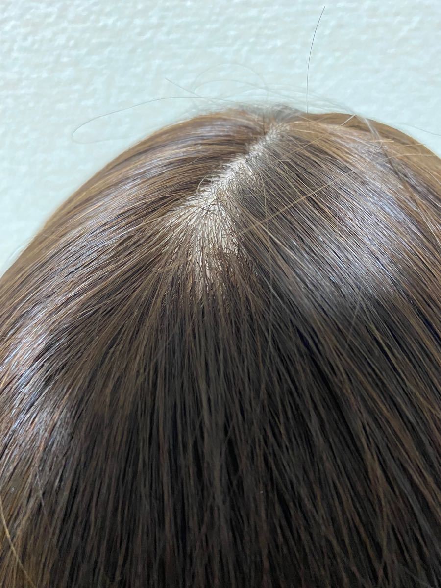 最高級人毛100% 二重引き抜き手植え医療用ウィッグブラウン