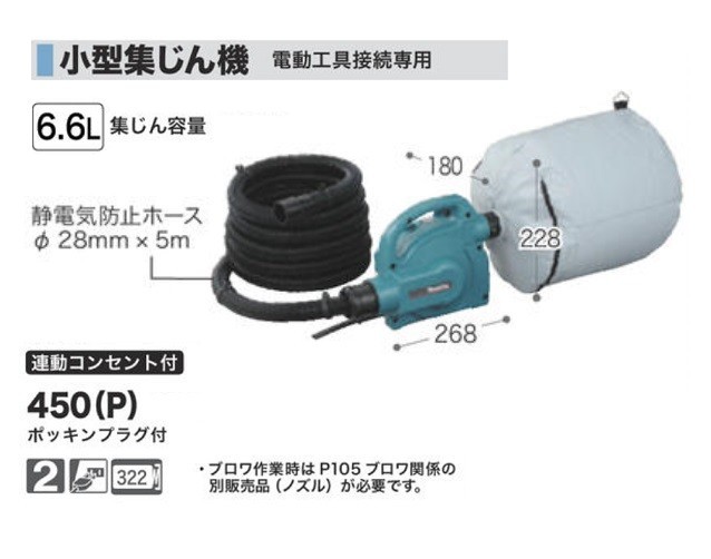 マキタ 450P 粉塵専用小型集塵機 AC100V 新品 450(P)_画像1