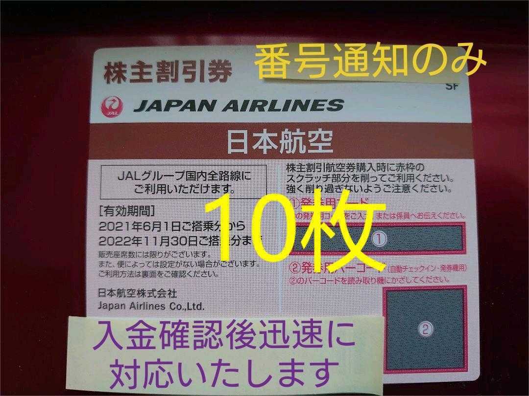 JAL 株主優待券(株主割引券)日本航空　10枚 ※ 券用コード通知_画像1
