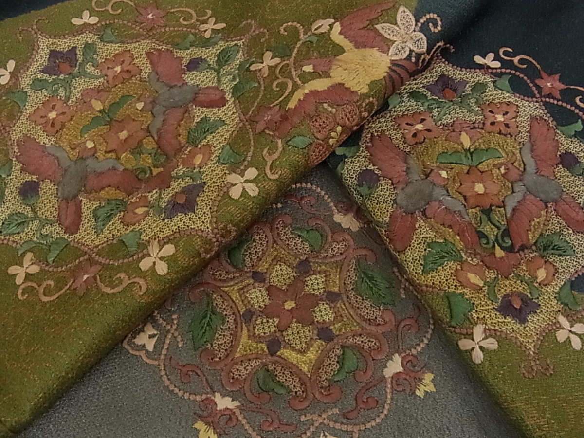 着物屋こころ 訪問着 中国三大刺繍 スワトウ刺繍 汕頭刺繍 向かい鳥花 