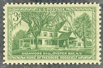 極 の切手 アメリカ 1953.9.4発行 セオドア ルーズベルト大統領の館 