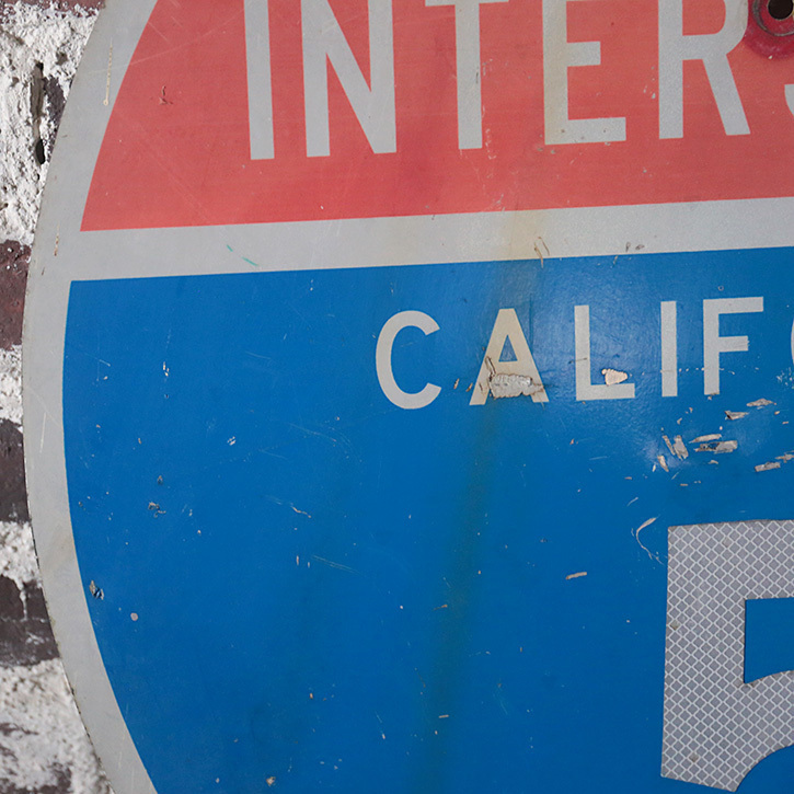 看板 アメリカ 道路標識 ヴィンテージ 青 赤 ロードサイン インダストリアル カリフォルニア ブルックリン 男前 雑貨 おしゃれ_画像6