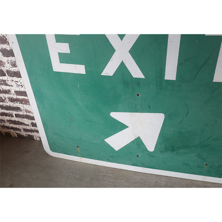 EXIT 看板 道路標識 ヴィンテージ 緑 ロードサイン インダストリアル ガレージディスプレイ アメリカ カリフォルニア 大型 雑貨_画像6