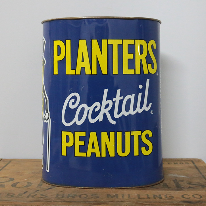 ミスターピーナッツ ブリキ缶 ゴミ箱 ダストボックス Mr. Peanuts アメリカ雑貨 USA製 60年代 店舗什器 ヴィンテージ_画像2