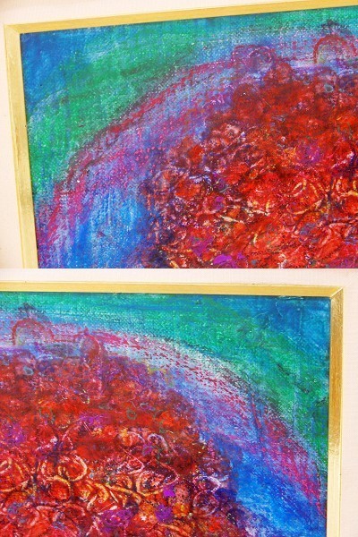 ♯◎ 肉筆 芝田キク 虹のかなたに 油彩 抽象 風景画 F3号 ♯◎ 肉筆 芝田キク 虹のかなたに 油彩 抽象 風景画 F3号