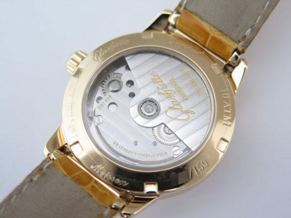 ** rare glass hyute* original reti* Meissen clock / K18RG / wristwatch limitated model Glashutte Original Meissen