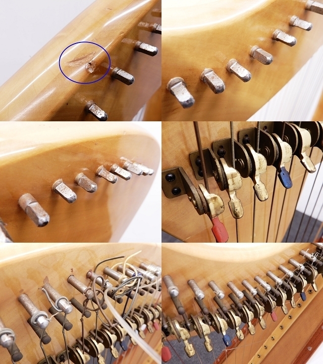 ○ ◎【 引取限定 】青山 ハープ 36弦 / 高さ138cm Aoyama Harp FUKUI JAPAN ノンペダルハープ 弦楽器の画像6