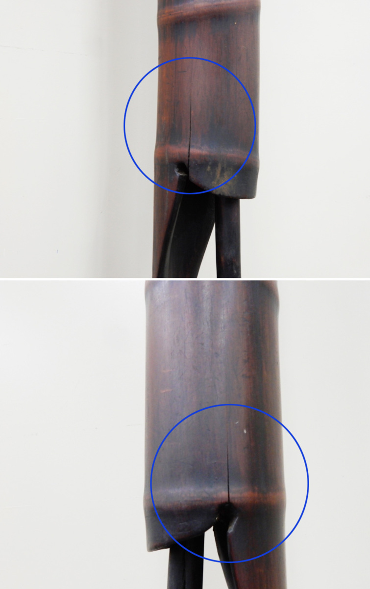 ◇◎自在鉤 竹支柱 長さ約112cm 空鉤 囲炉裏 じざいかぎ く