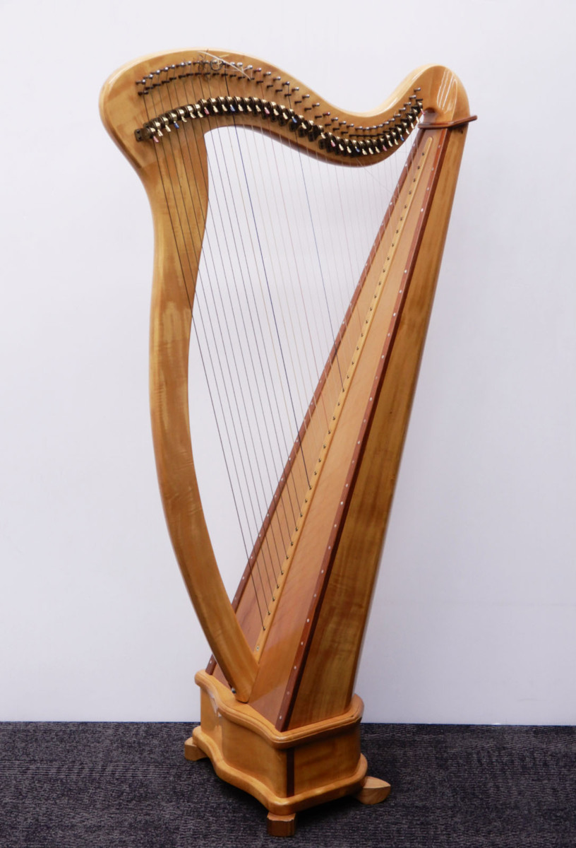 ○ ◎【 引取限定 】青山 ハープ 36弦 / 高さ138cm Aoyama Harp FUKUI JAPAN ノンペダルハープ 弦楽器の画像1