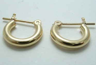 人気【新品】18金/k18/イエローゴールド/フープピアス/2mm×10mm