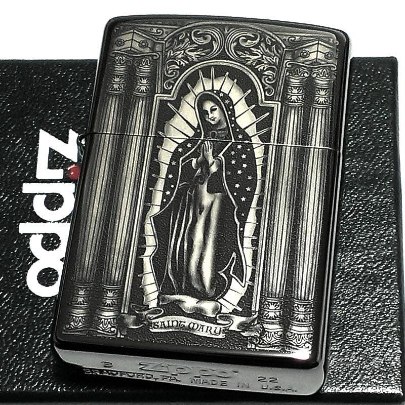 ZIPPO ジッポ ライター 中世 マリア様 かっこいい ブラックニッケル 聖女 レーザー彫刻 メンズ レディース ジッポー ギフト プレゼント_画像1