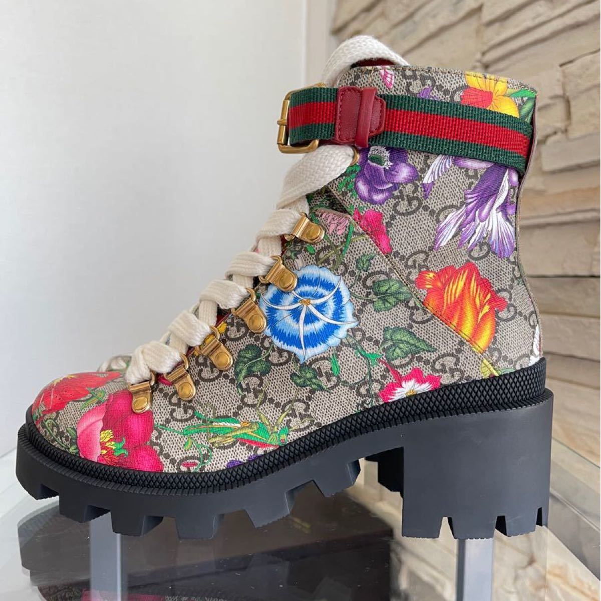 GUCCIグッチ キャンバス ブーツ レディース マルチカラー GG GUCCIグッチ キャンバス ブーツ レディース マルチカラー GG