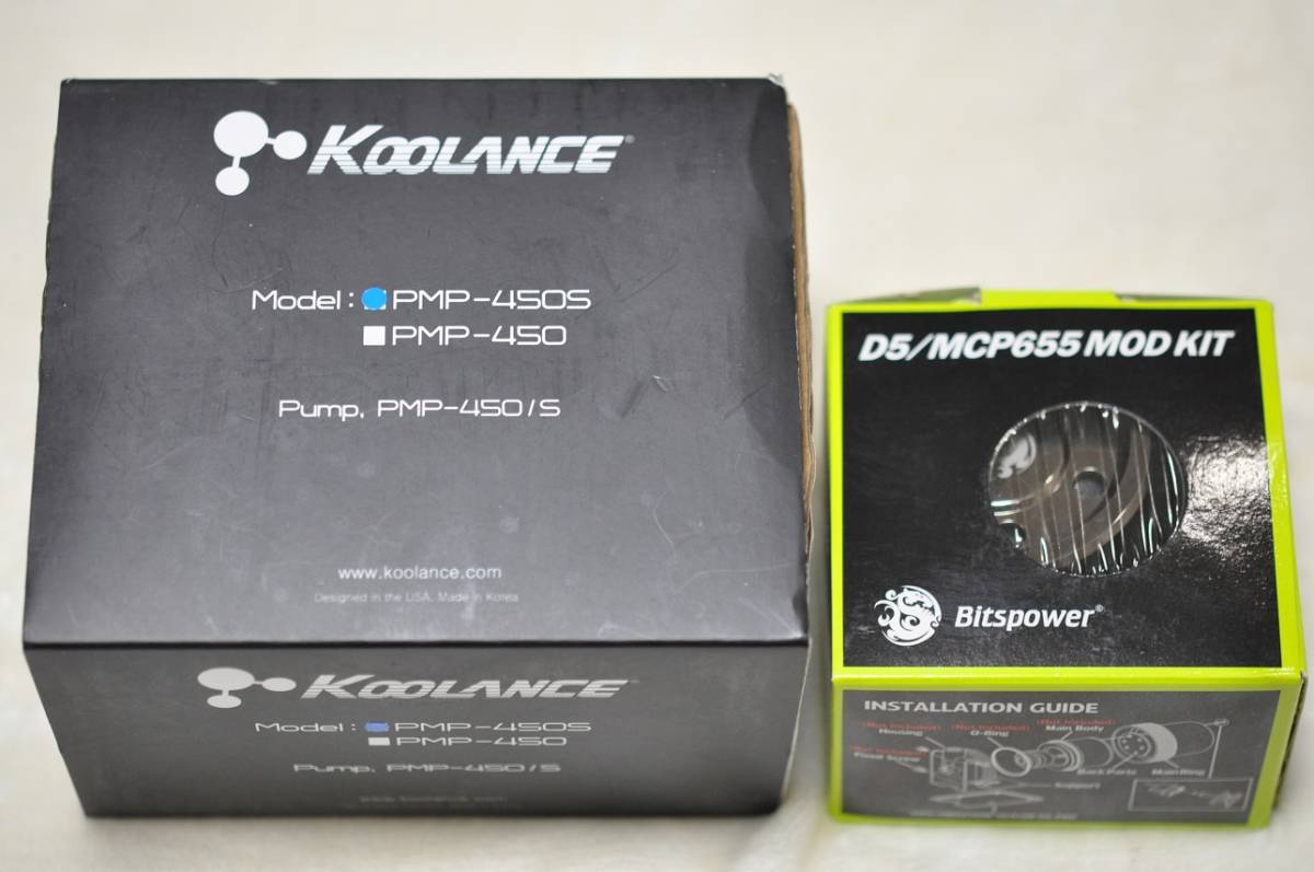 【新品】【未使用品】KOOLANCE クーランス　高性能・高出力 水冷PC用ポンプ　PMP-450S　+　Bitspower　ポンプ化粧カバー　D5/MCP655MOD KIT