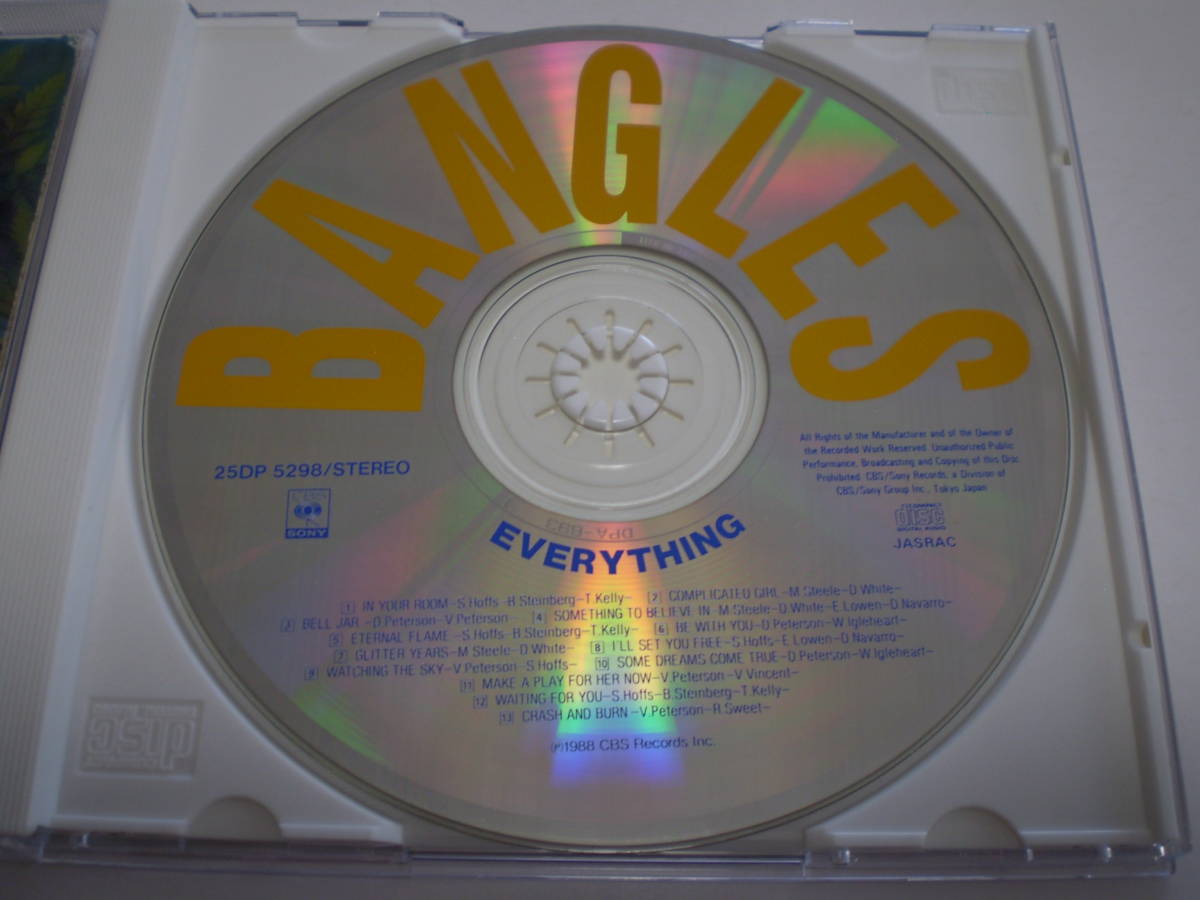 中古CD　　バングルス　　エブリシング　　THE BANGLES　　EVERYTHING　　歌詞カードなし　ジャケット不良　CSR刻印有り　25DP　5298 　_画像3