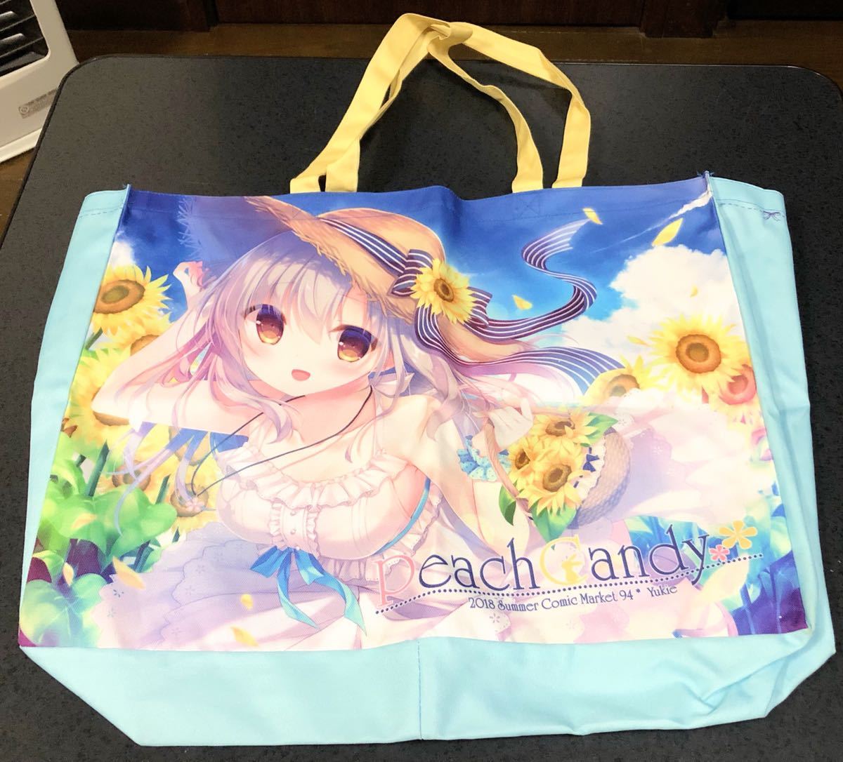 C94 妹と夏休み大きなフルカラートートバッグ ゆき恵 Peach Candy 白ワンピース 向日葵 美少女 グッズ_画像2