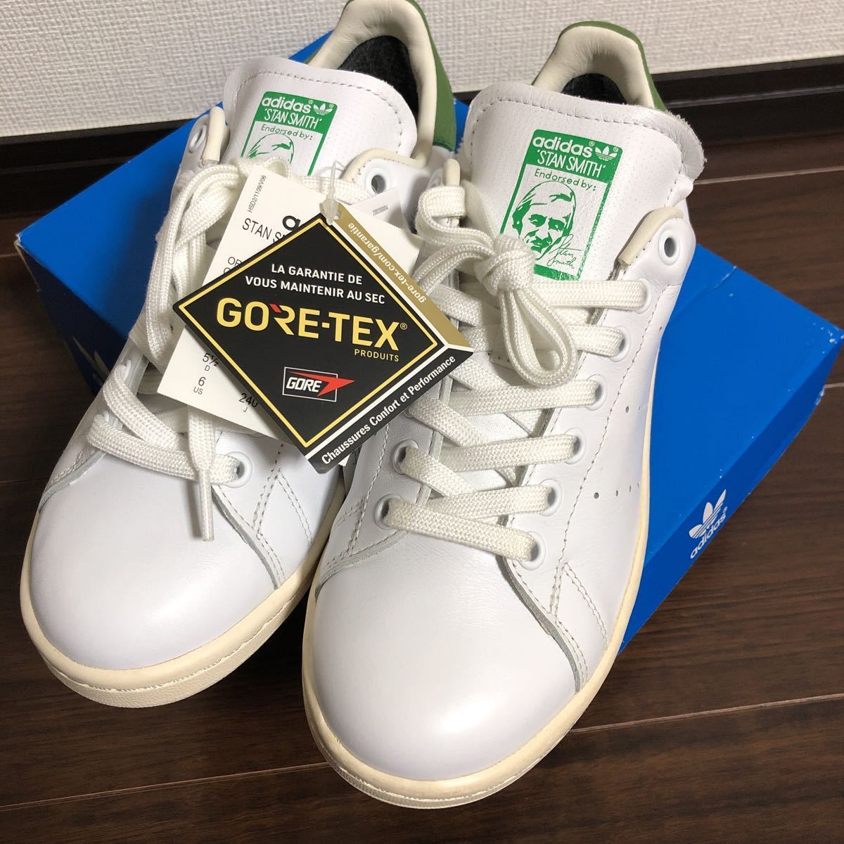 競売 24cm 新品タグ付 スタンスミス 箱付き 防水 GORE-TEX SMITH STAN