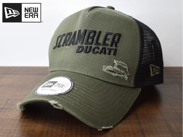 Y130《未使用品》DUCATI ドゥカティ SCRAMBLER スクランブラー × NEW ERA ニューエラ【フリーサイズ】バイク 帽子 キャップ 海外モデル_画像1