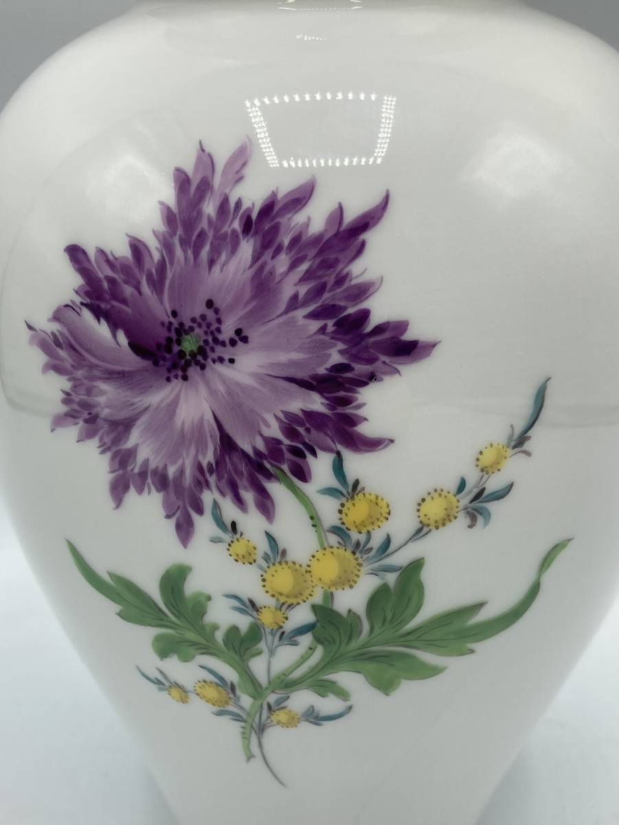 Meissen マイセン　花瓶　フラワーベース　蓋付　　ベーシックフラワー　二つ花　花器　1275-4千_画像8