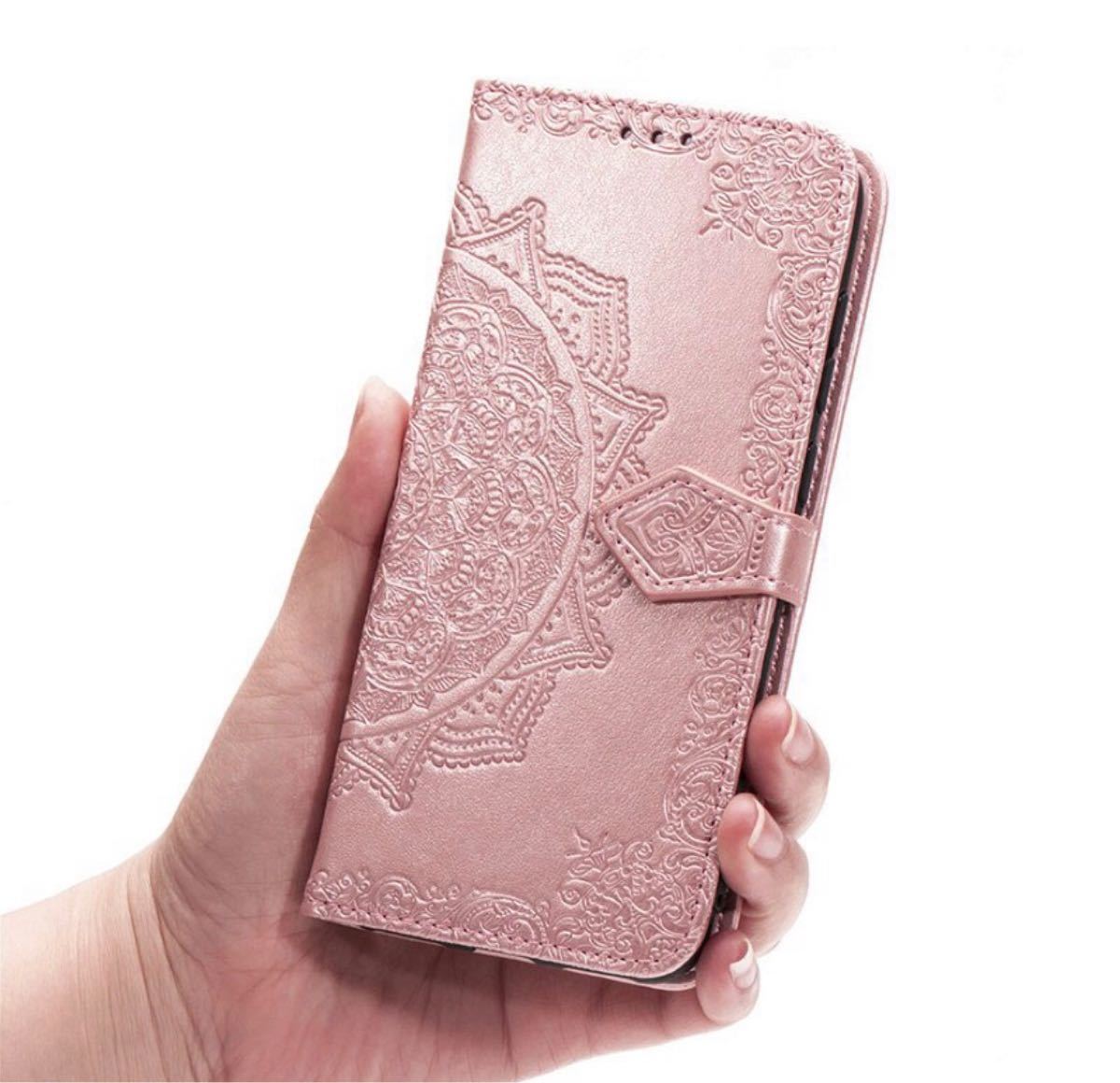 Rakuten Hand ケース 手帳型 可愛い スマホカバー 携帯カバー 携帯ケース カード収納　ピンクゴールド　かわいい