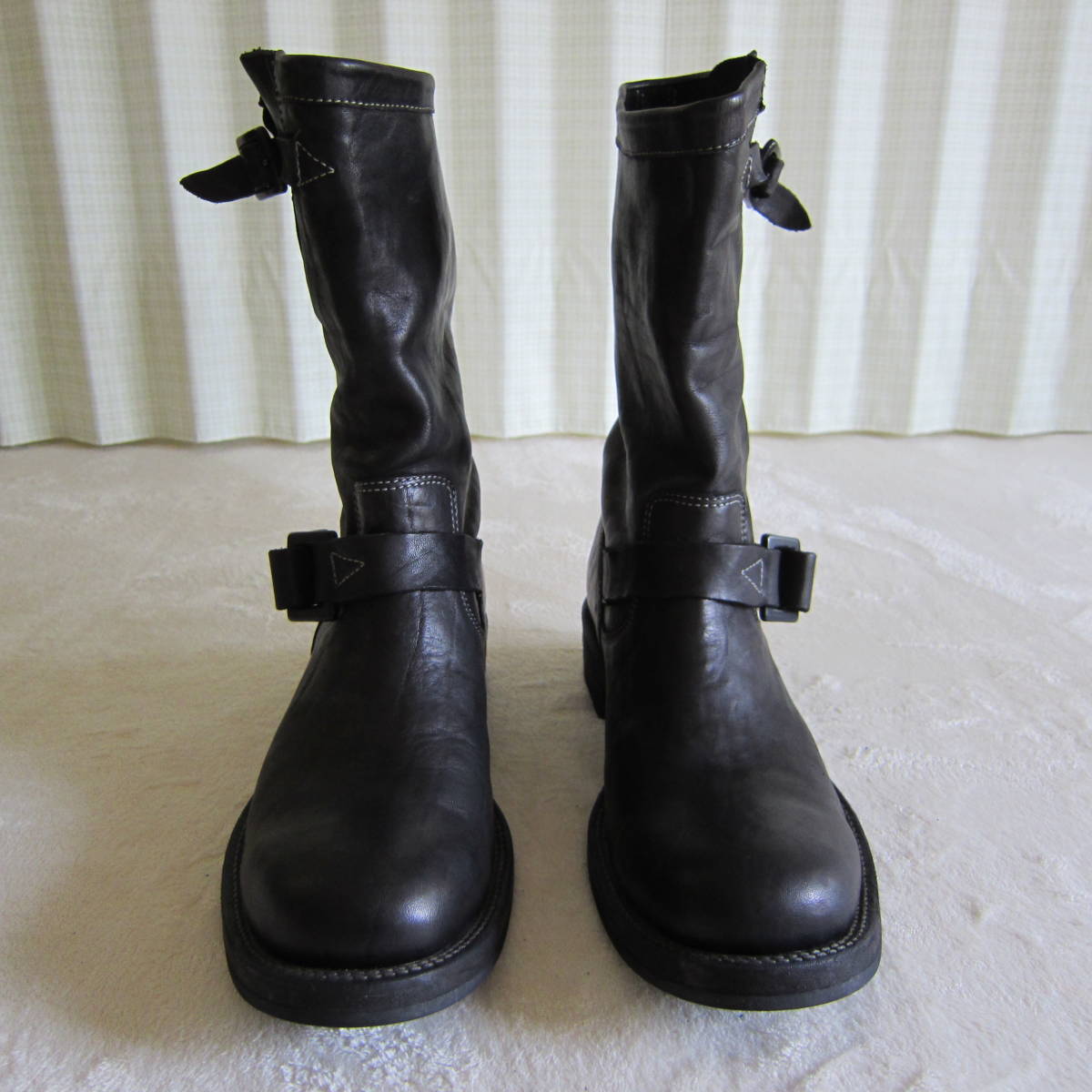 ISAMUKATAYAMA BACKLASHi Sam ka Taya maba crash Japan double shoulder product dyeing engineer boots black size 26cm